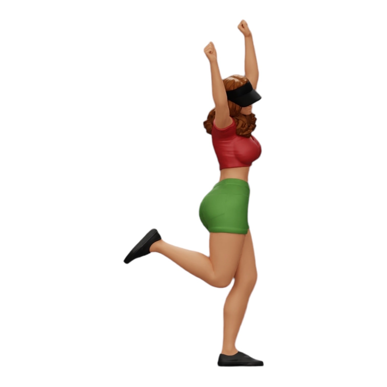 Photo de produit de modélisme diorama 0 : Fille joyeuse en mini-tee-shirt et casquette de tennis applaudit (Réf n° A14)