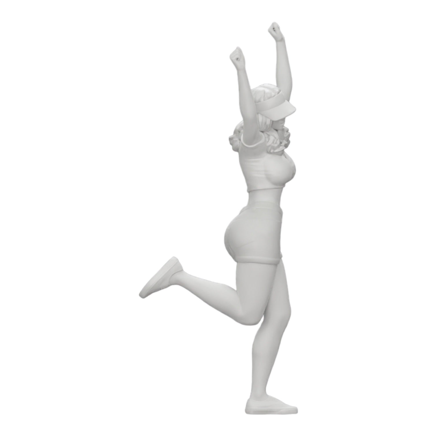 Photo de produit de modélisme diorama 0 : Fille joyeuse en mini-tee-shirt et casquette de tennis applaudit (Réf n° A14)