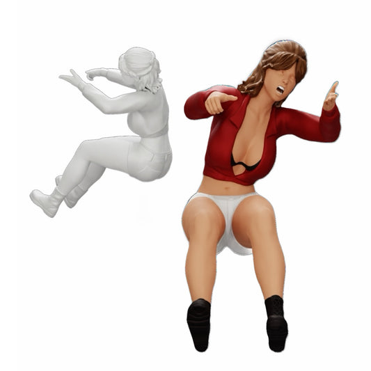 Diorama modélisme photo produit 0 : Jeune femme en colère en minijupe criant depuis la voiture (Réf n° A17)