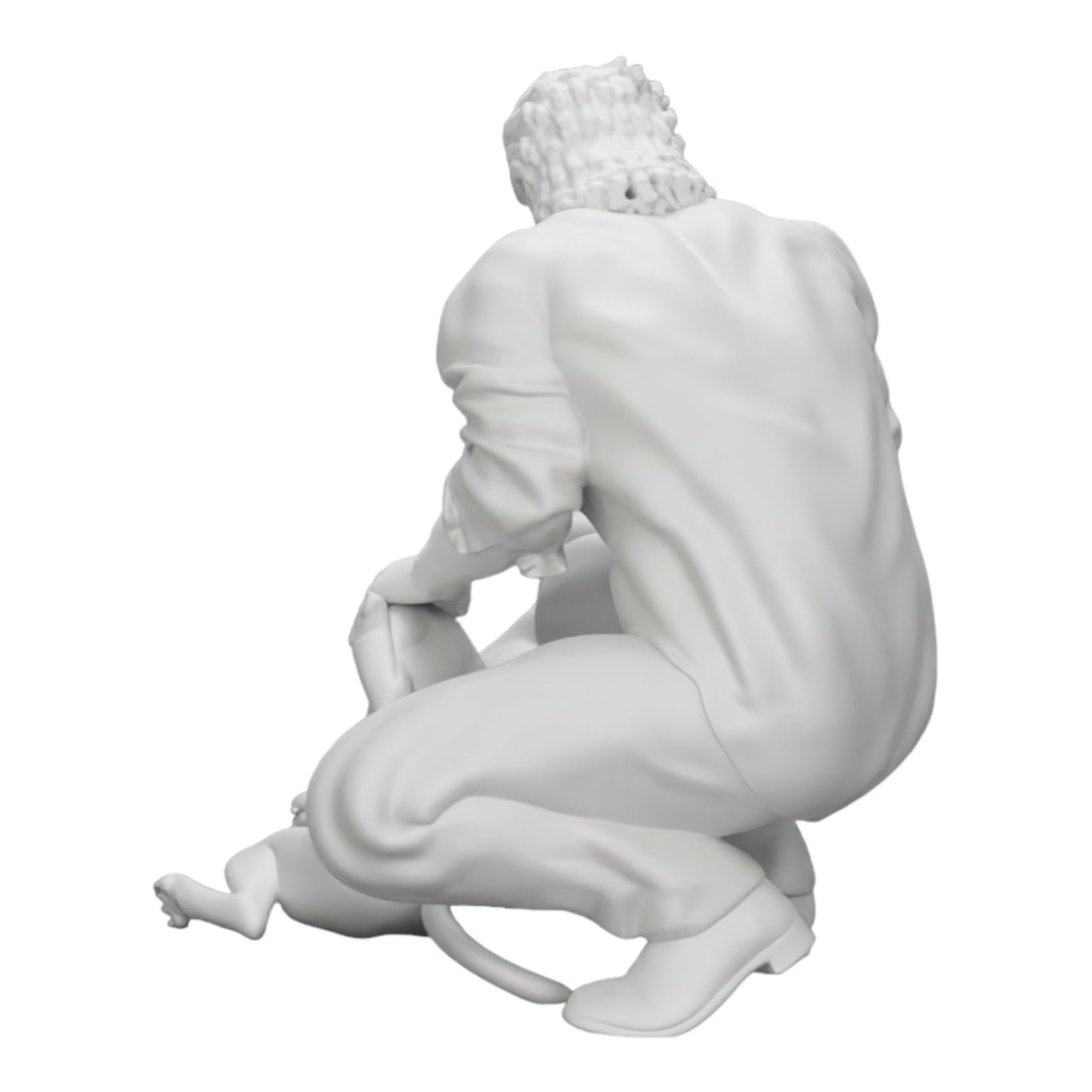 Photo de produit de modélisme diorama 0 : Un homme à genoux caresse son chien couché (Réf n° A20)