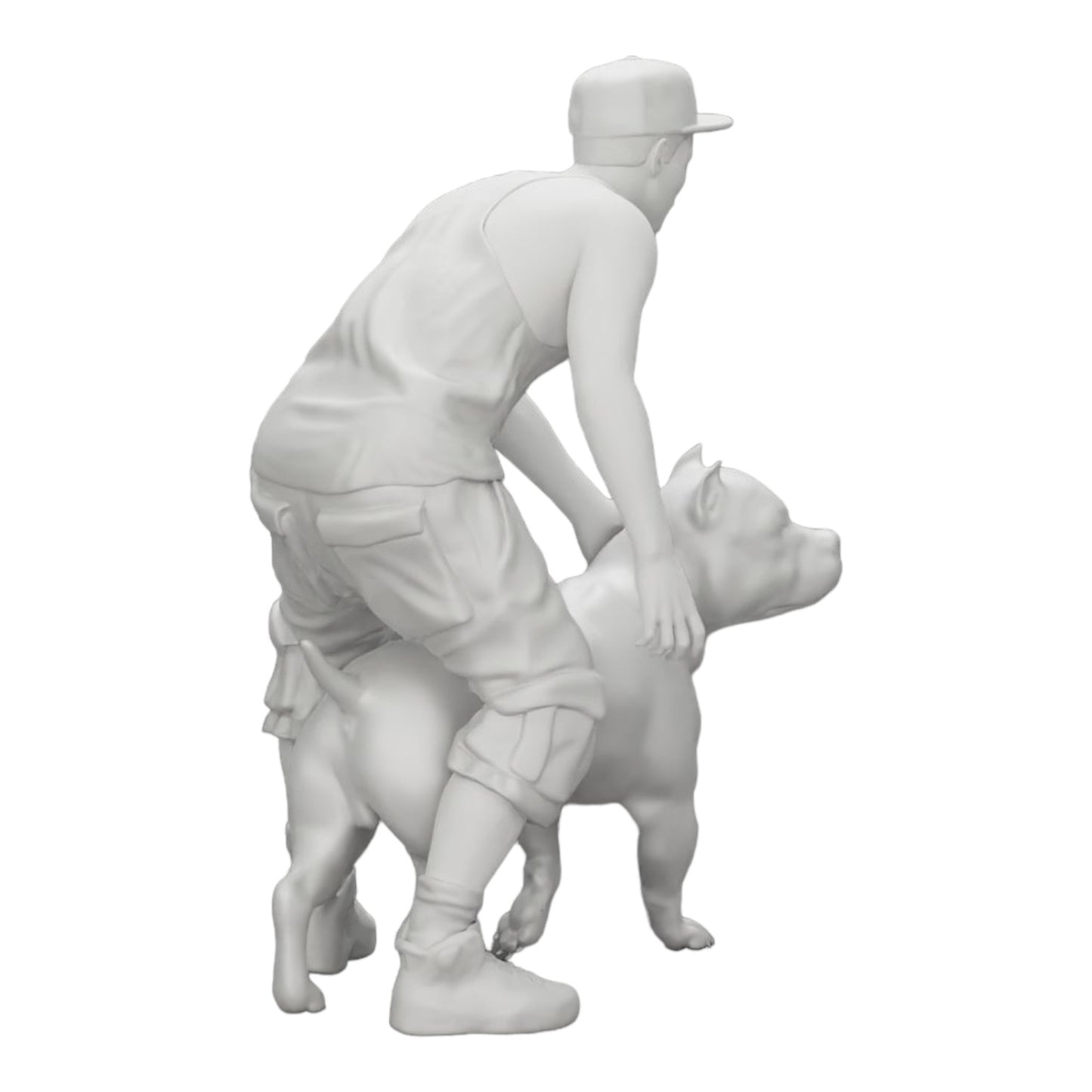 Diorama Modellbau Produktfoto 0: Gangster-Homie in Mütze mit Pitbull Hund (Ref Nr. A22)