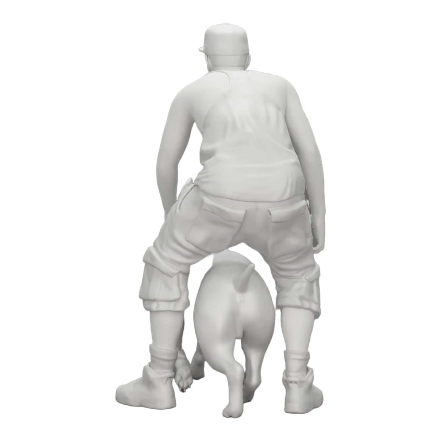 Diorama Modellbau Produktfoto 0: Gangster-Homie in Mütze mit Pitbull Hund (Ref Nr. A22)