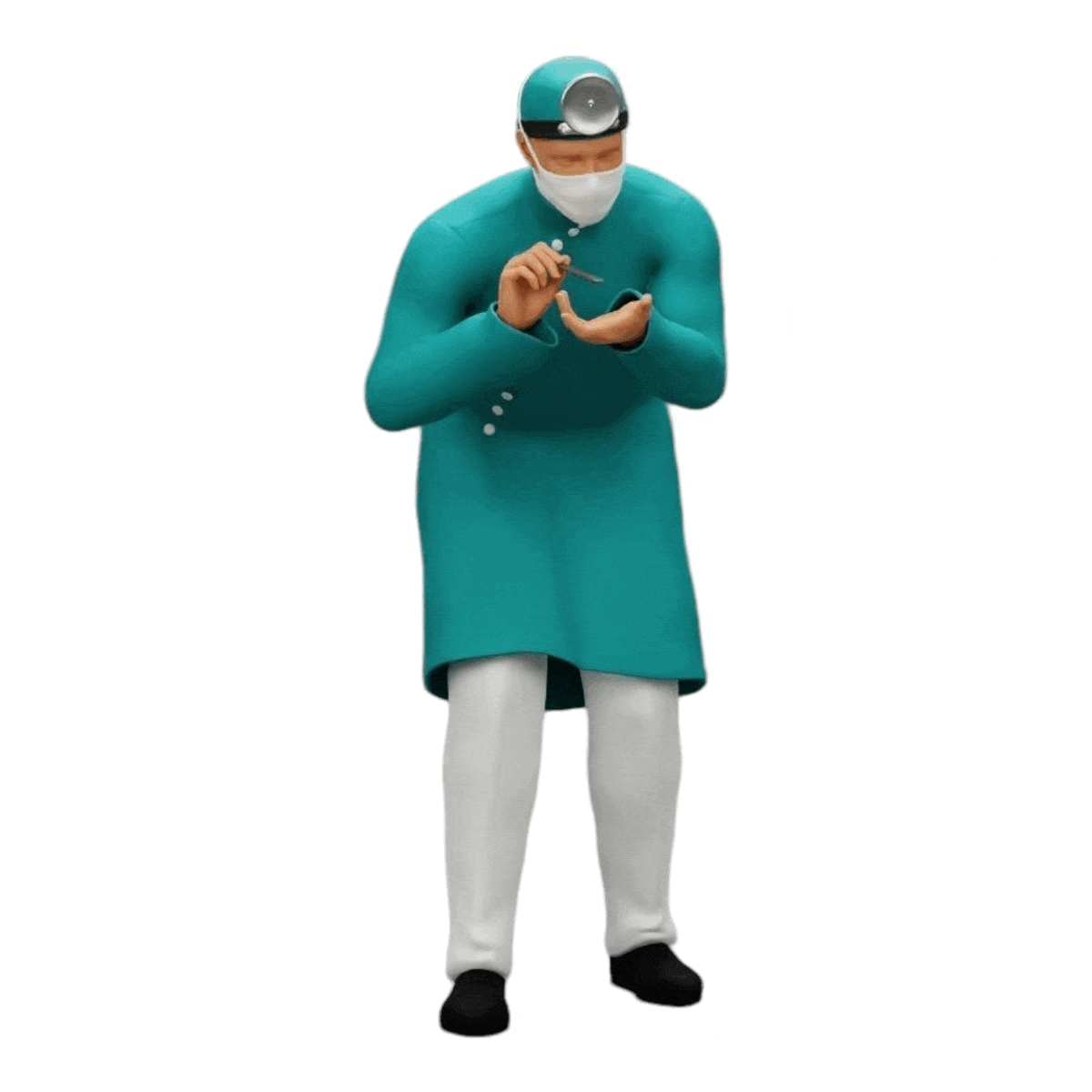 Photo de produit de modélisme diorama 0 : Chirurgien/Médecin examinant un patient à l'hôpital (Réf. n° A30)