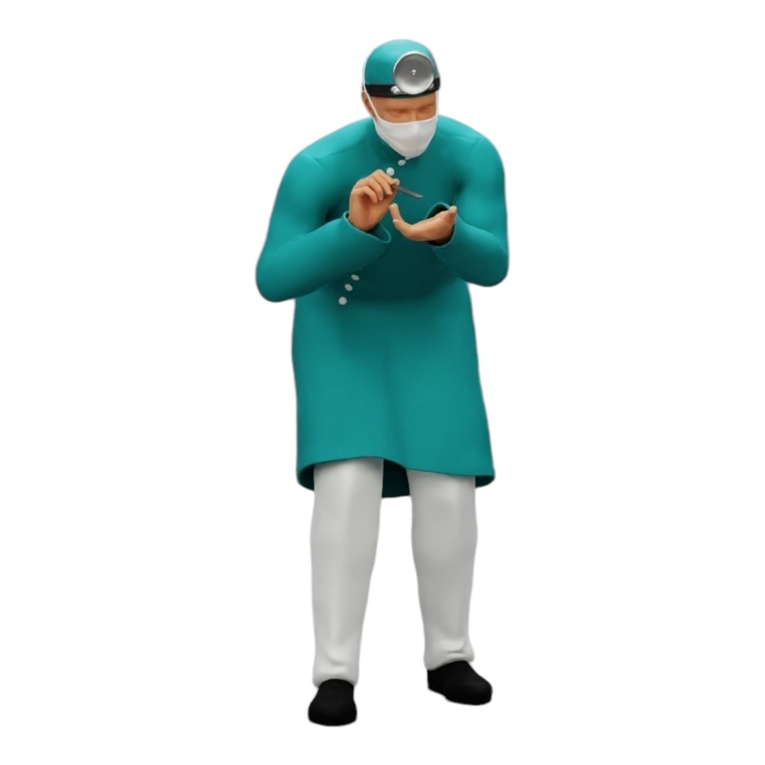 Photo de produit de modélisme diorama 0 : Chirurgien/Médecin examinant un patient à l'hôpital (Réf. n° A30)