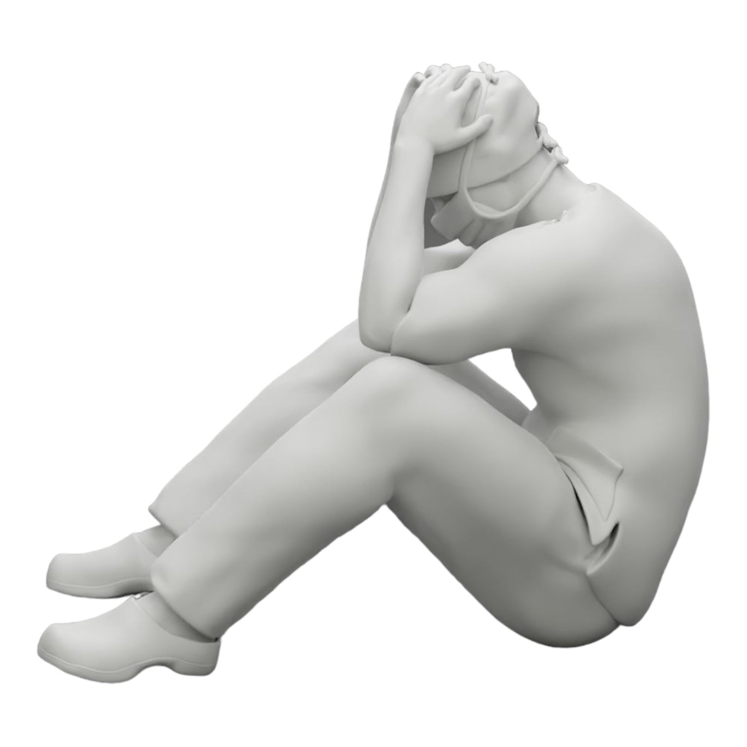 Photo de produit de modélisme diorama 0 : Chirurgien pensif assis au sol après une intervention ratée (Réf n° A31)