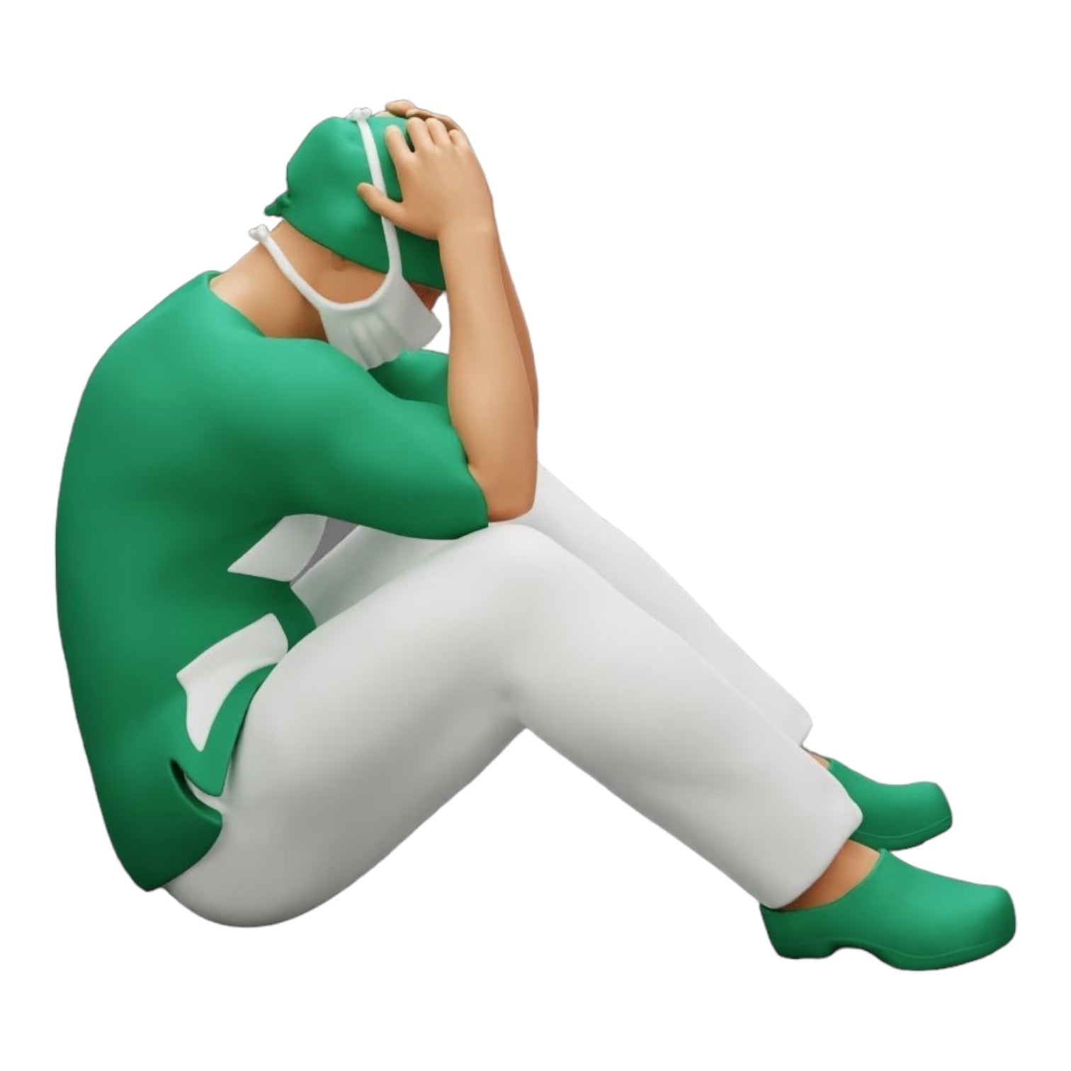 Photo de produit de modélisme diorama 0 : Chirurgien pensif assis au sol après une intervention ratée (Réf n° A31)