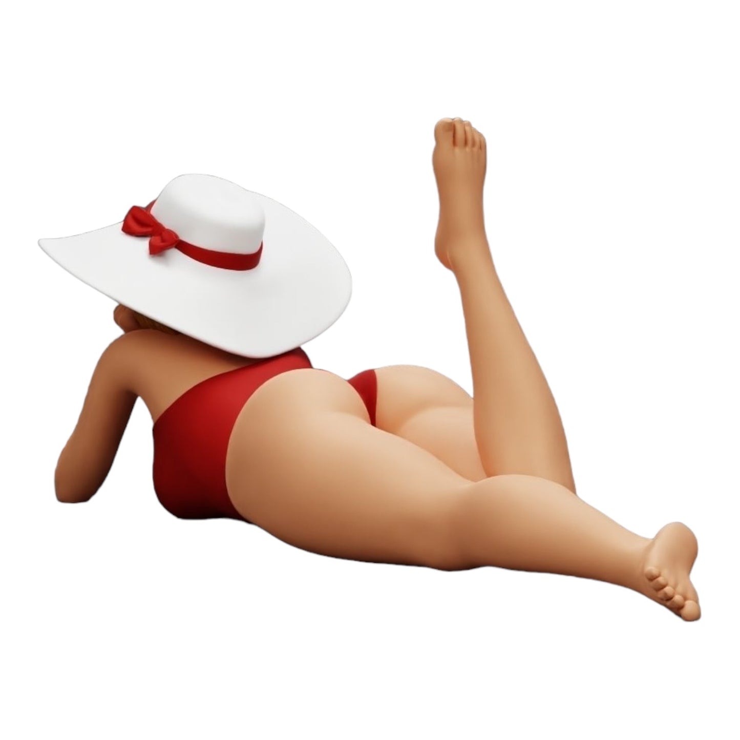 Photo de produit de modélisme diorama 0 : Femme en maillot de bain et chapeau de soleil en vacances allongée sur la plage (Ref Nr. A32)