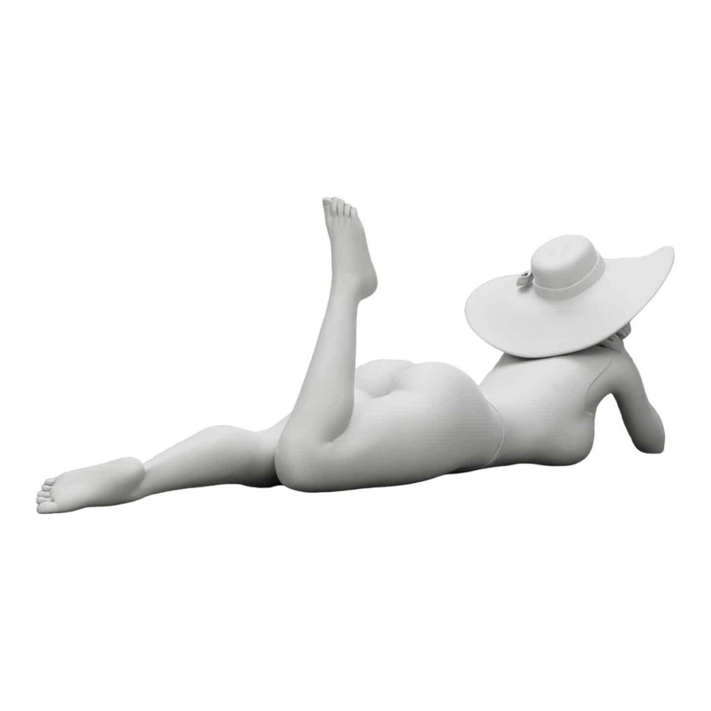 Photo de produit de modélisme diorama 0 : Femme en maillot de bain et chapeau de soleil en vacances allongée sur la plage (Ref Nr. A32)
