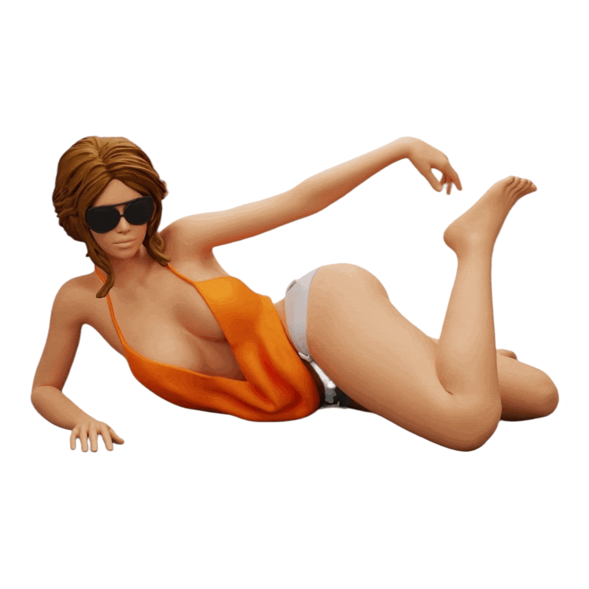 Diorama modélisme photo produit 0 : Fille sexy avec lunettes de soleil et bikini sur la plage (Réf n° A33)