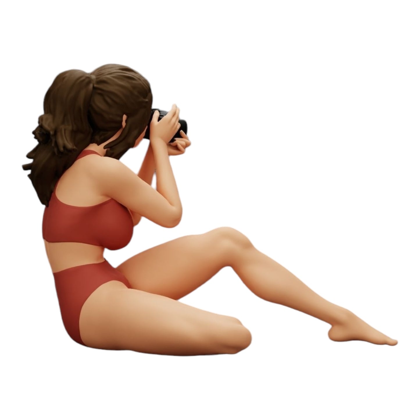 Photo de produit de modélisme diorama 0 : Photographe en bikini assise tenant une caméra (Réf n° A35)