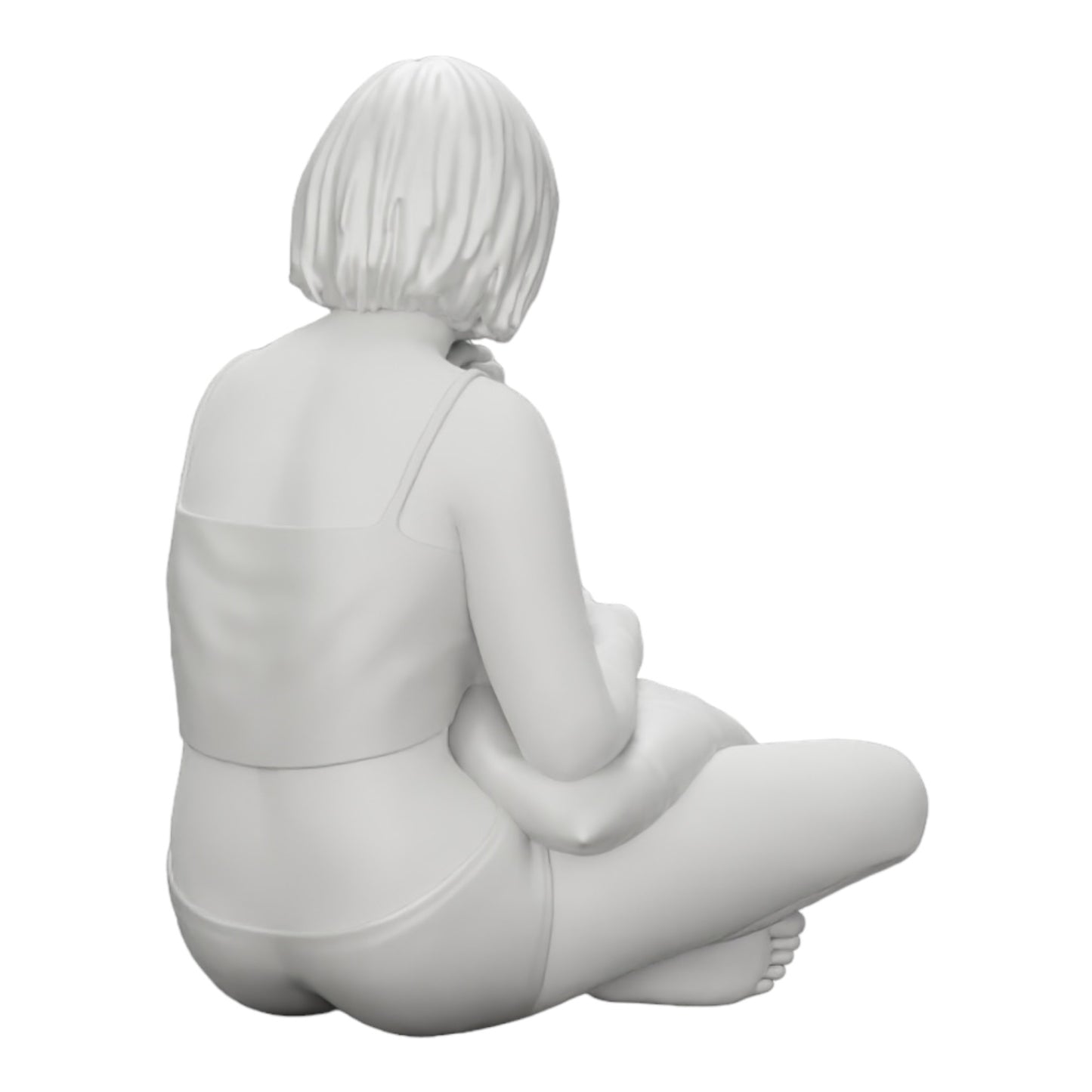 Diorama modélisme photo produit 0 : Fille assise devant la télévision avec des coussins sur les jambes (Réf n° A36)