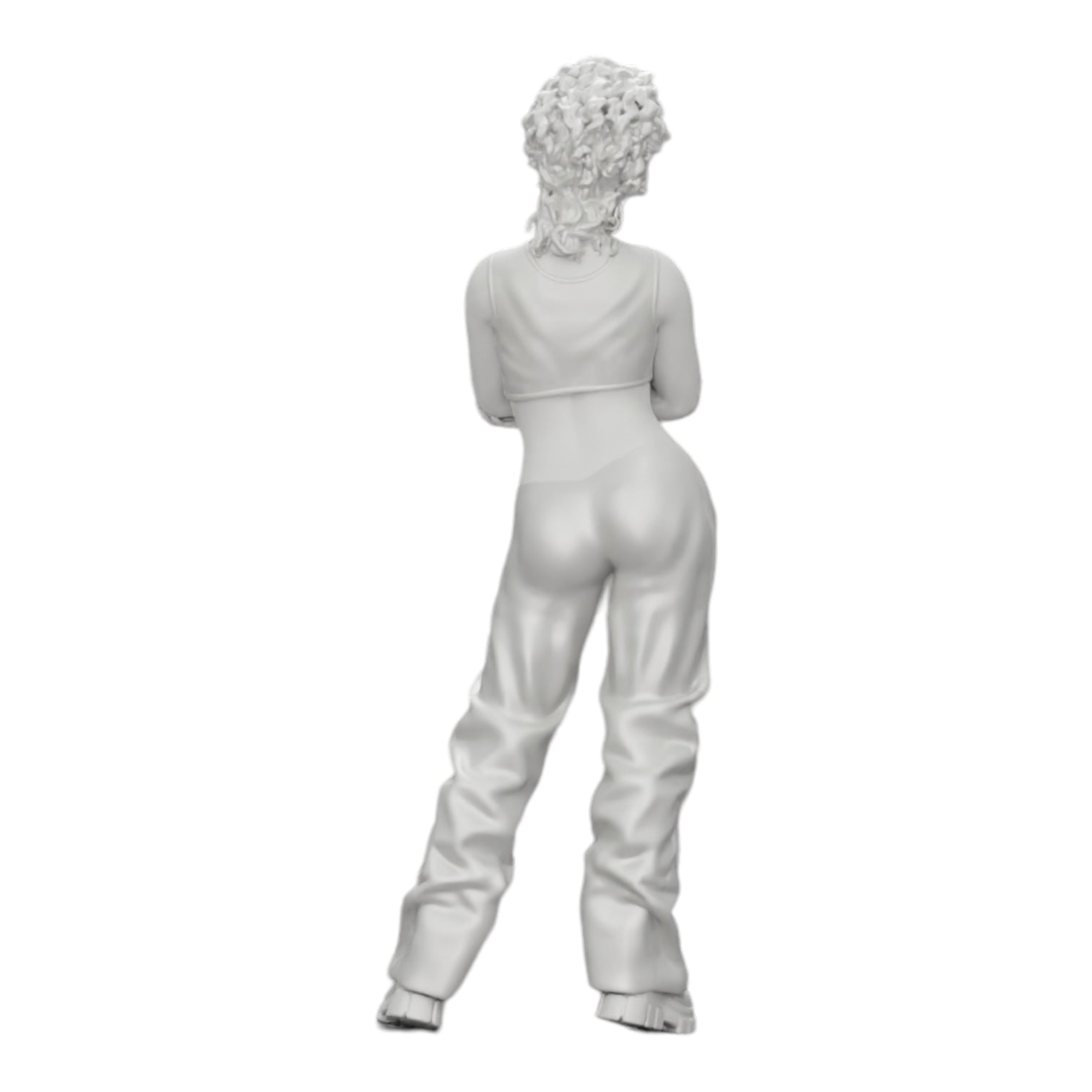 Photo de produit de modélisme diorama 0 : Fille aux cheveux bouclés en pantalon large avec les bras croisés (Ref Nr. A39)