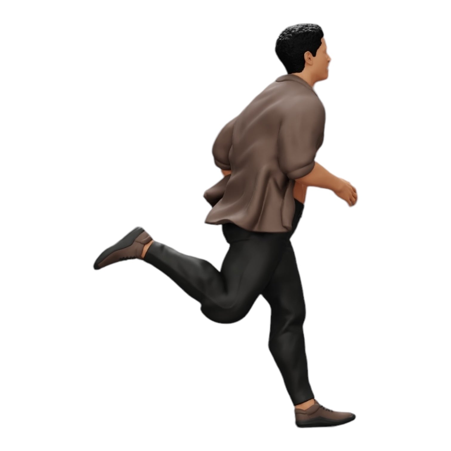 Photo de produit de diorama : homme en chemise ouverte fuyant son arrestation (Ref Nr. A41)