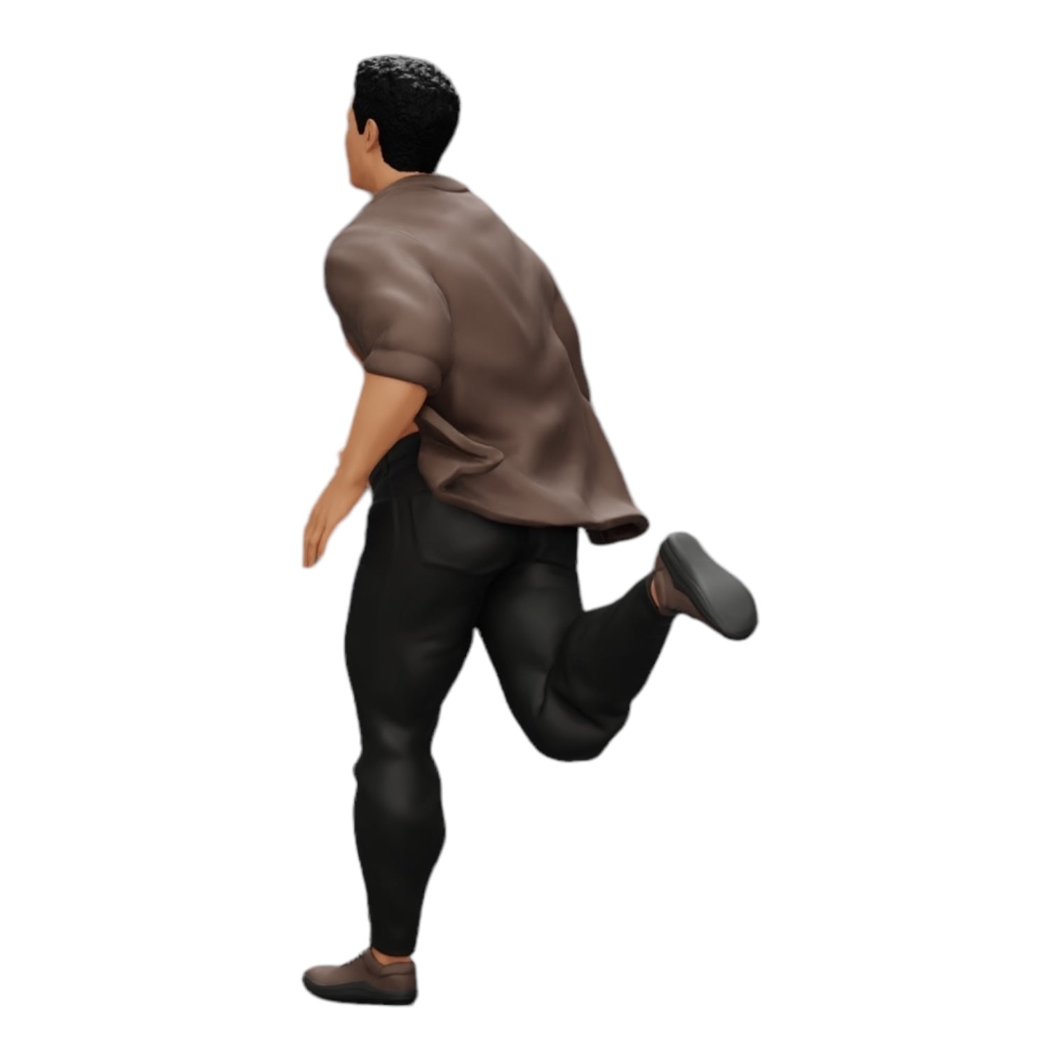 Photo de produit de diorama : homme en chemise ouverte fuyant son arrestation (Ref Nr. A41)