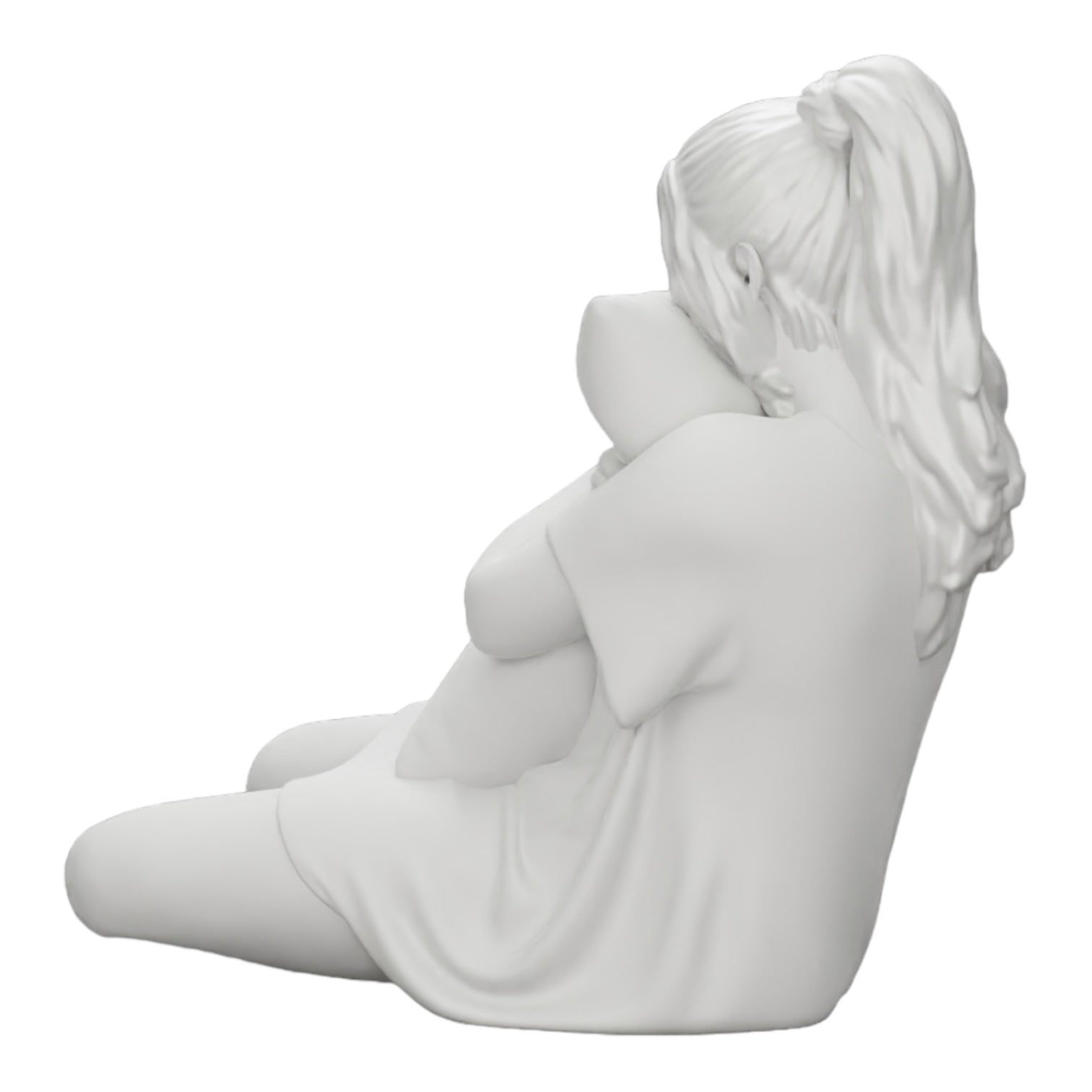 Diorama modélisme photo produit 0 : Fille regarde un film d'horreur et tient un coussin (Réf n° A43)