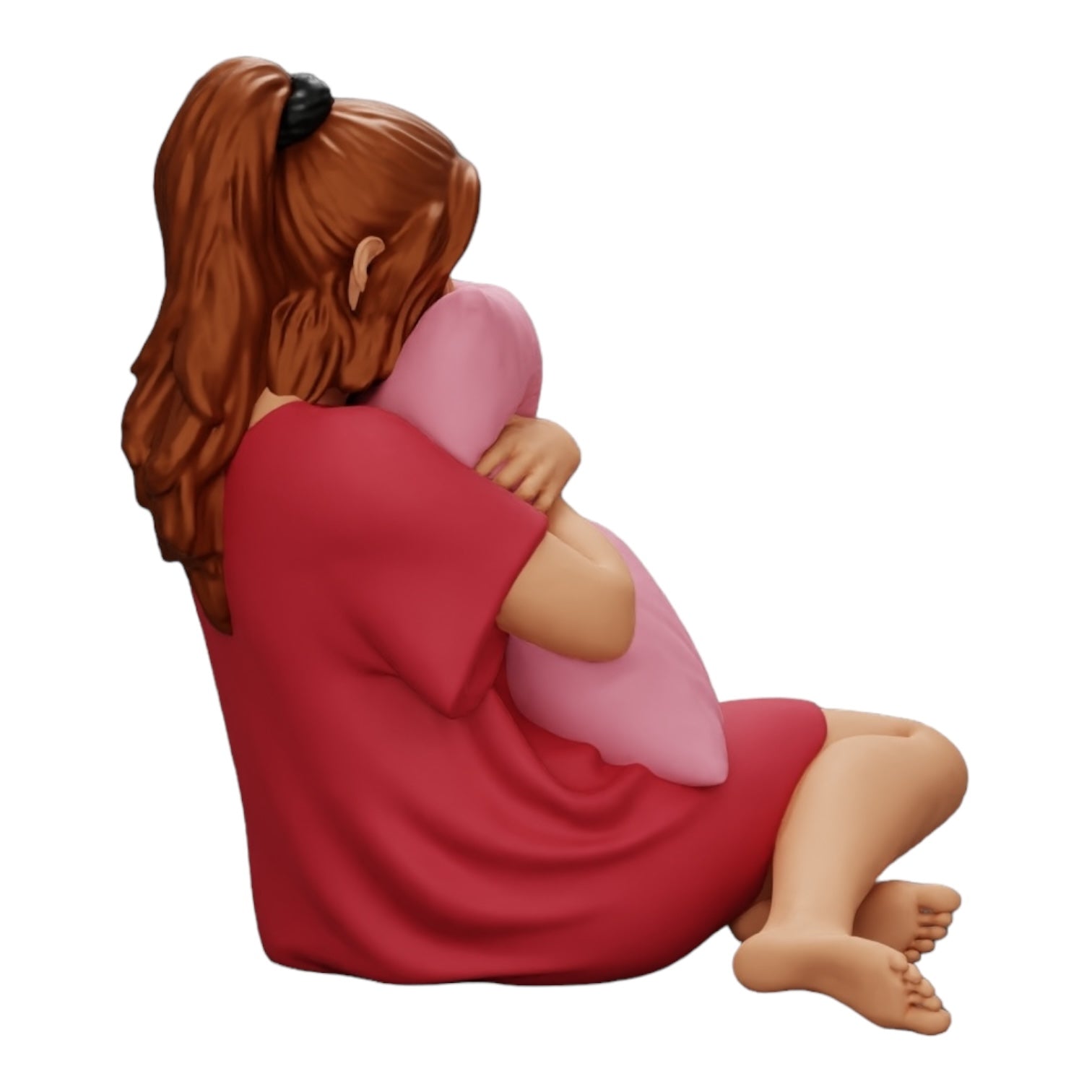 Diorama modélisme photo produit 0 : Fille regarde un film d'horreur et tient un coussin (Réf n° A43)