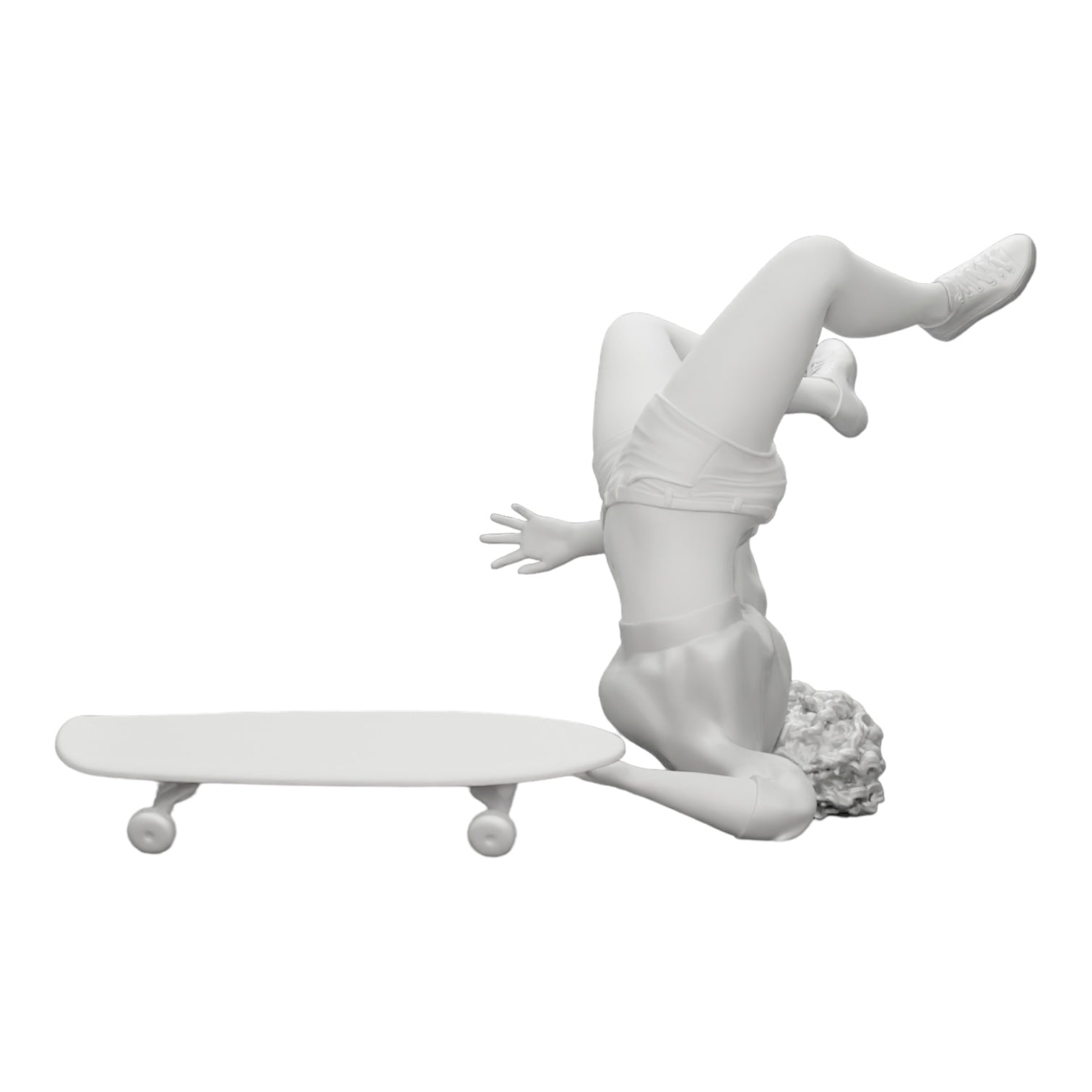 Photo de produit de modélisme diorama 0 : Fille aux cheveux bouclés tombant de son skateboard en faisant du sport (Réf n° A44)