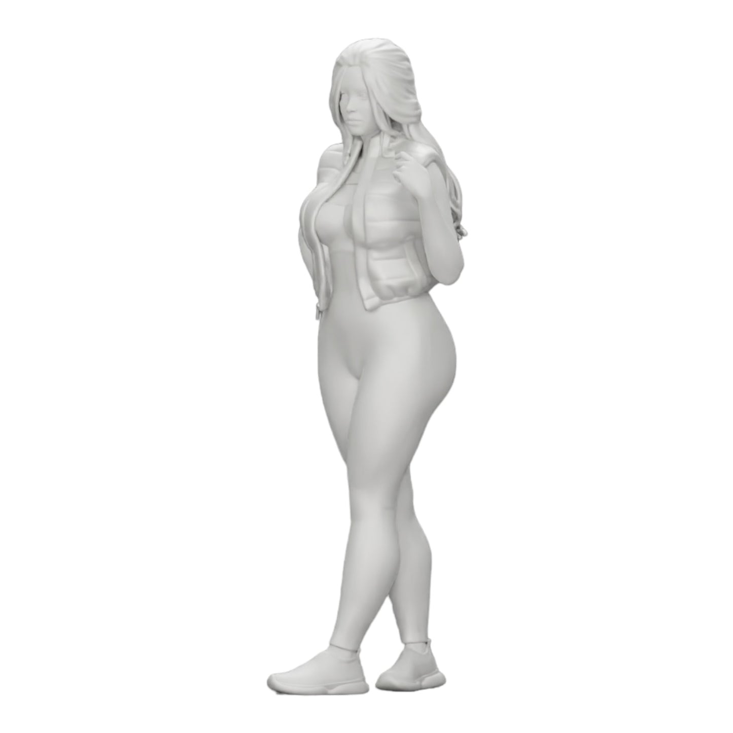Diorama Modellbau Produktfoto 0: Attraktive Frau mit langen Haaren in Body und offener Weste (Ref Nr. A46)