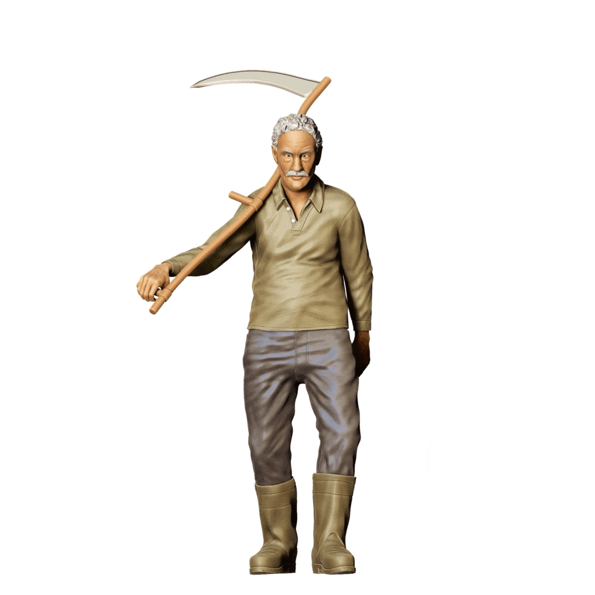 Figurine miniature : Fermier avec faux A - Vieux fermier au travail (n° 299)