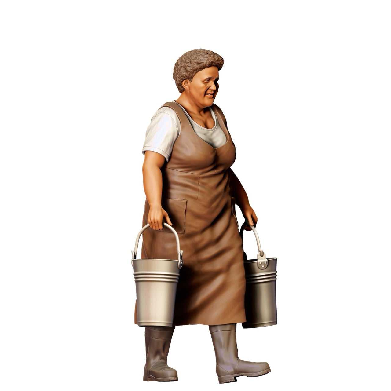 Figurine miniature : Femme du fermier avec seaux - Vieux fermier au travail (n° 302)