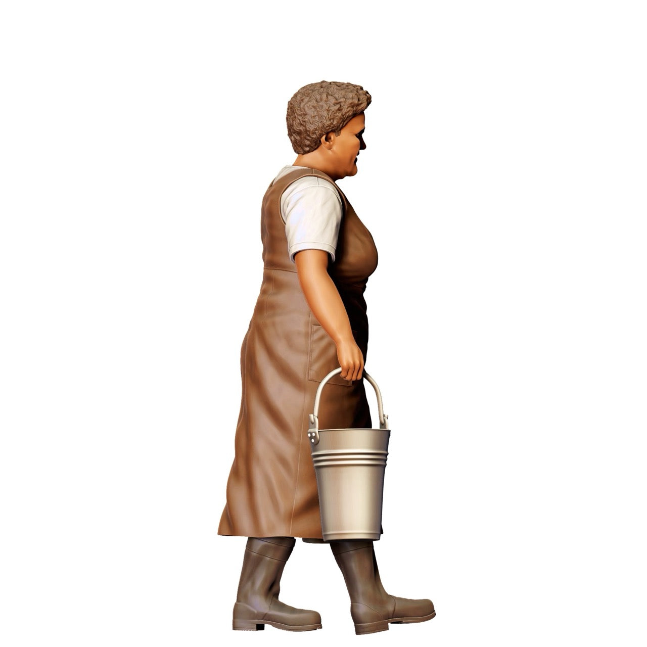 Figurine miniature : Femme du fermier avec seaux - Vieux fermier au travail (n° 302)