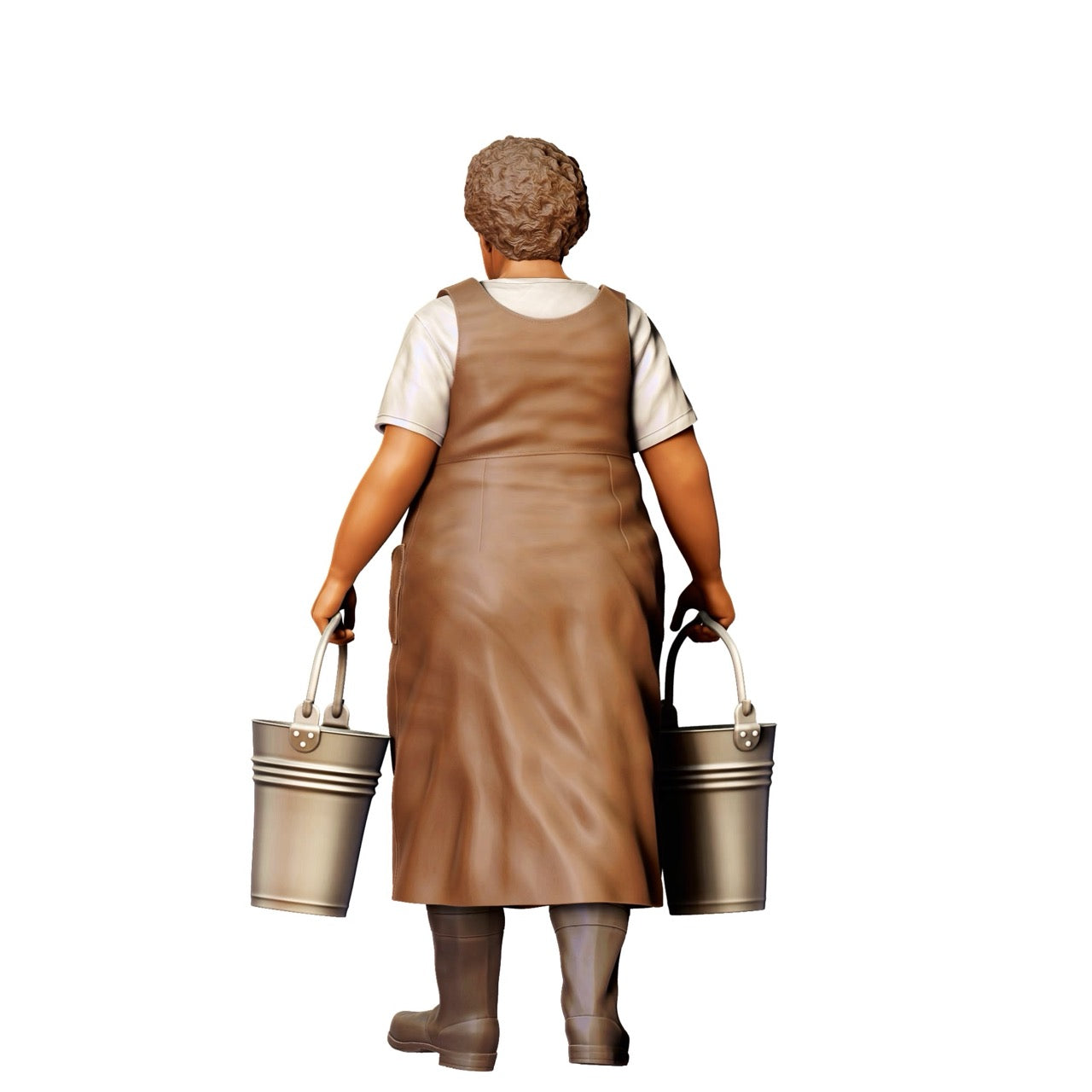 Figurine miniature : Femme du fermier avec seaux - Vieux fermier au travail (n° 302)