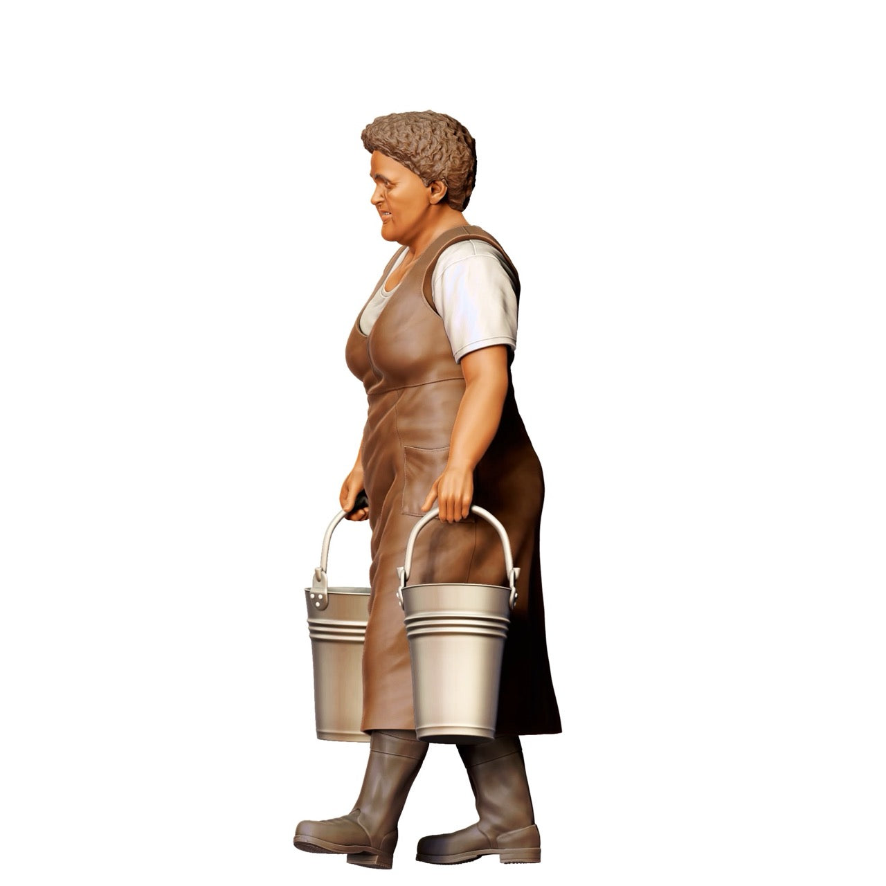 Image du produit 6 sur 6 : Figurine miniature : Femme du fermier avec seaux - Vieux fermier au travail (n° 302)