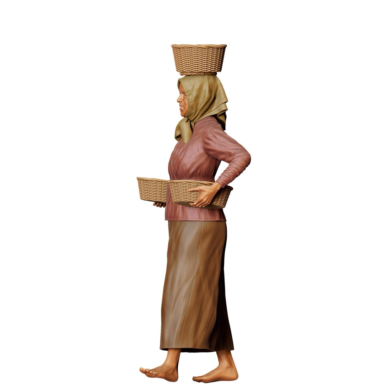 Image du produit 7 sur 7 : Figurine miniature : Fermière aux paniers - Vieille fermière à l'Abriet (n° 303)