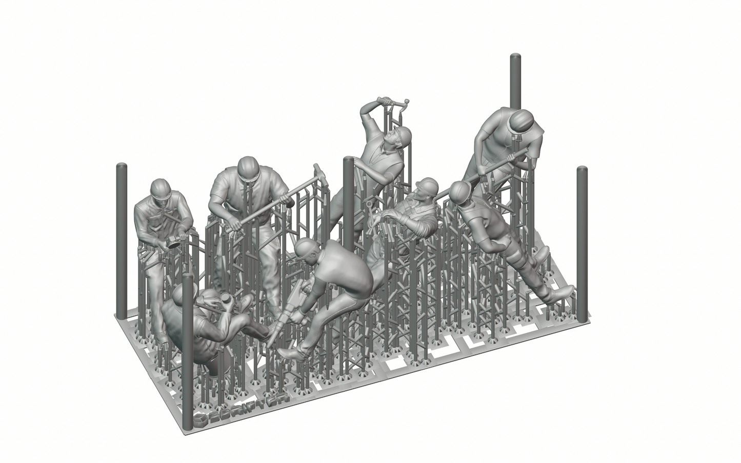 Photo produit diorama et modélisme figurine miniature : ensemble de travailleurs, 8 figurines