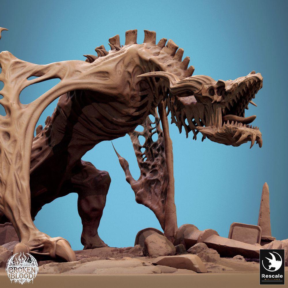 Photo de produit Tabletop 28mm Lord of the Print (LotP) 2 : Miniature Tabletop : Wyverne squelettique, dragon des os et bête de tombeau, créature boss - Bann Wyvern (24_11_E1)