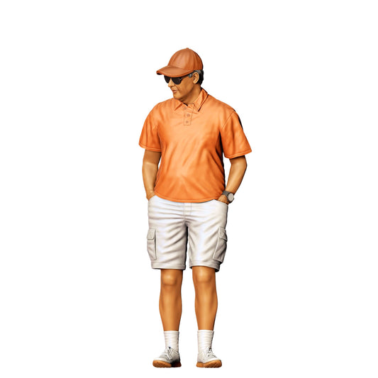 Photo de produit de modélisme diorama 0 : Homme avec casquette regardant une voiture - Scène de voiture (Réf. n° 364)