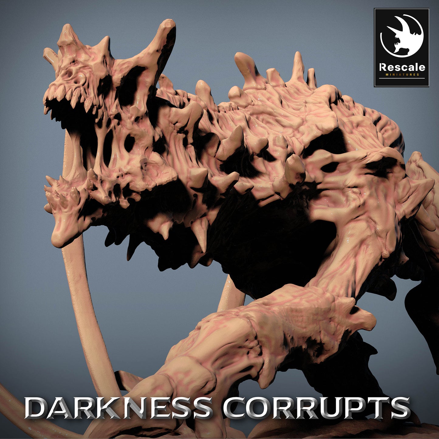Image du produit 4 sur 4 : Miniature de Tabletop : Hellhound - bête démoniaque des enfers, monstre du chaos, chien de terreur attaquant avec des cornes, des griffes, une colonne vertébrale épineuse et une queue en massue (23_07_C8)