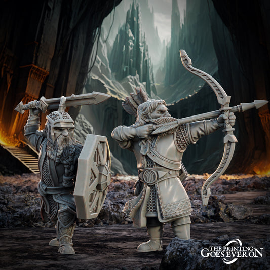 Photo de produit Tabletop 28mm The Printing Goes Ever On (TPGEO) 0 : Héros nains - Drafnar et Murdan - Guerriers légendaires du royaume nain