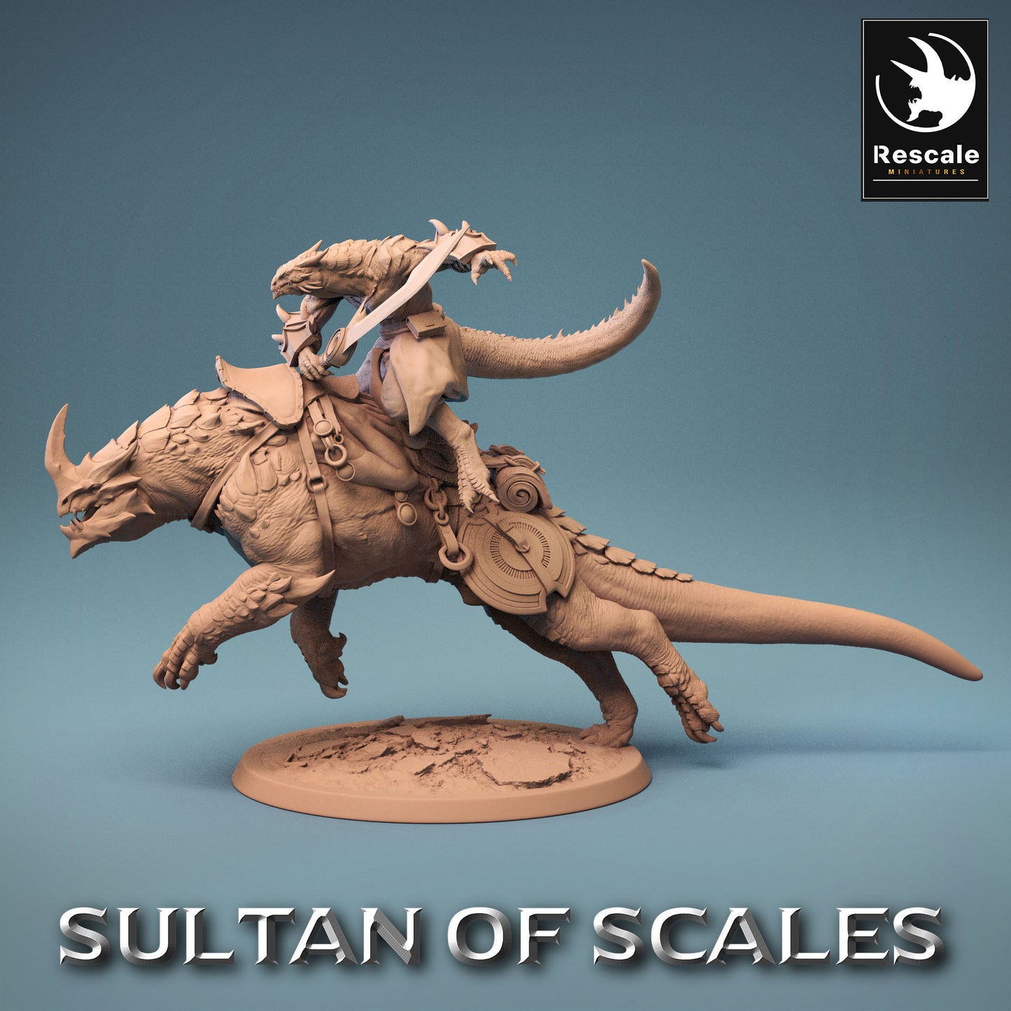 Cavalier Enfant de Dragon sur Lézard - Puissant Soldat du Désert - Guerrier Enfant de Dragon (E7)