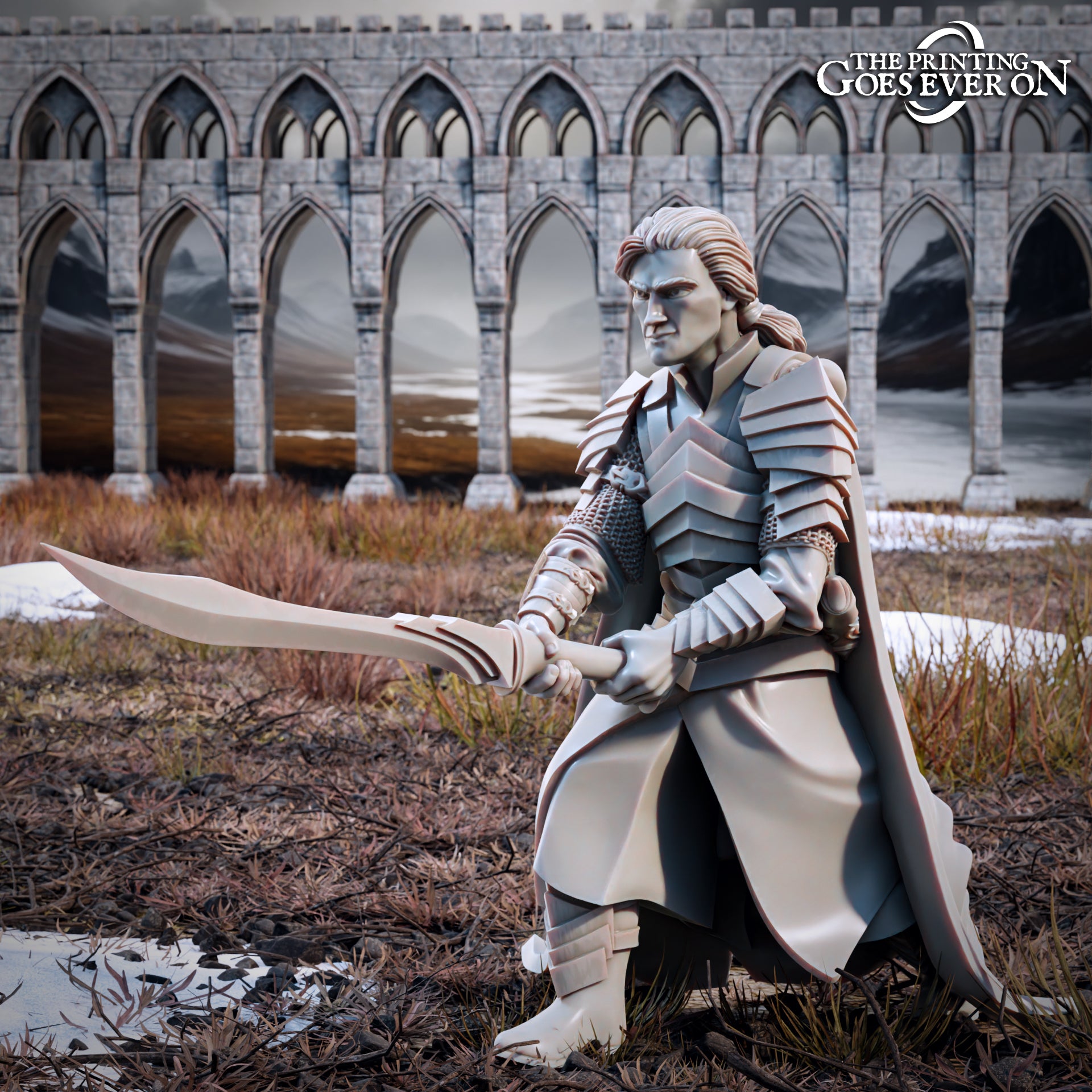 Photo de produit Tabletop 28mm The Printing Goes Ever On (TPGEO) 0 : Frères Elfes - Cavaliers et à pied : Héros courageux des Elfes