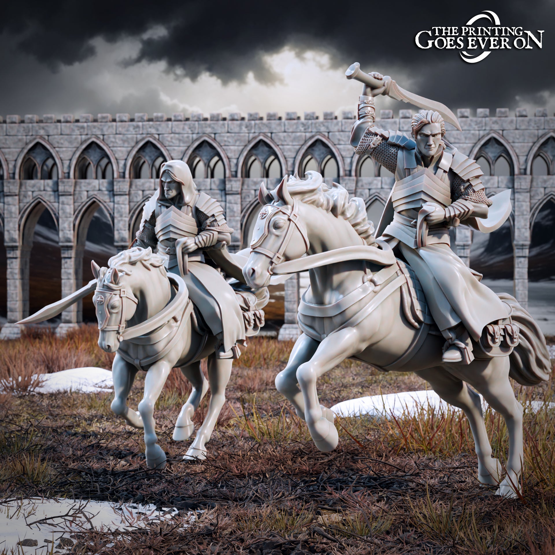 Photo de produit Tabletop 28mm The Printing Goes Ever On (TPGEO) 0 : Frères Elfes - Cavaliers et à pied : Héros courageux des Elfes