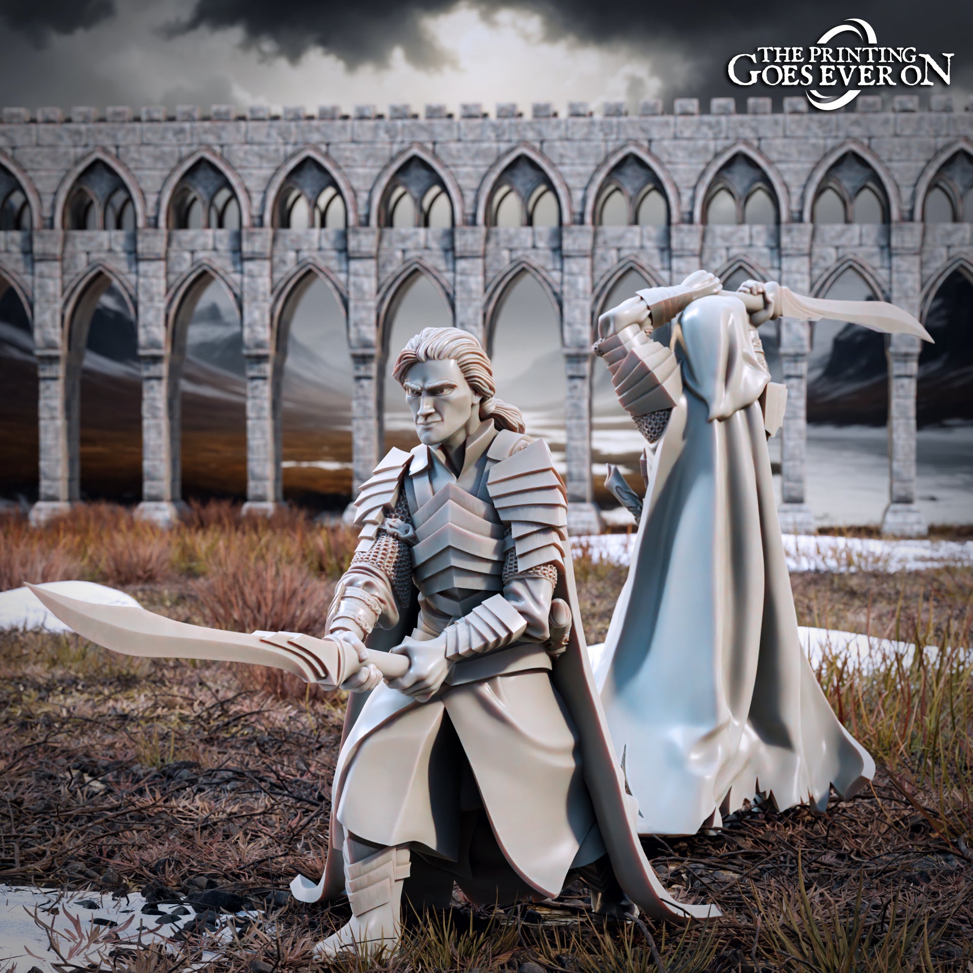 Photo de produit Tabletop 28mm The Printing Goes Ever On (TPGEO) 0 : Frères Elfes - Cavaliers et à pied : Héros courageux des Elfes
