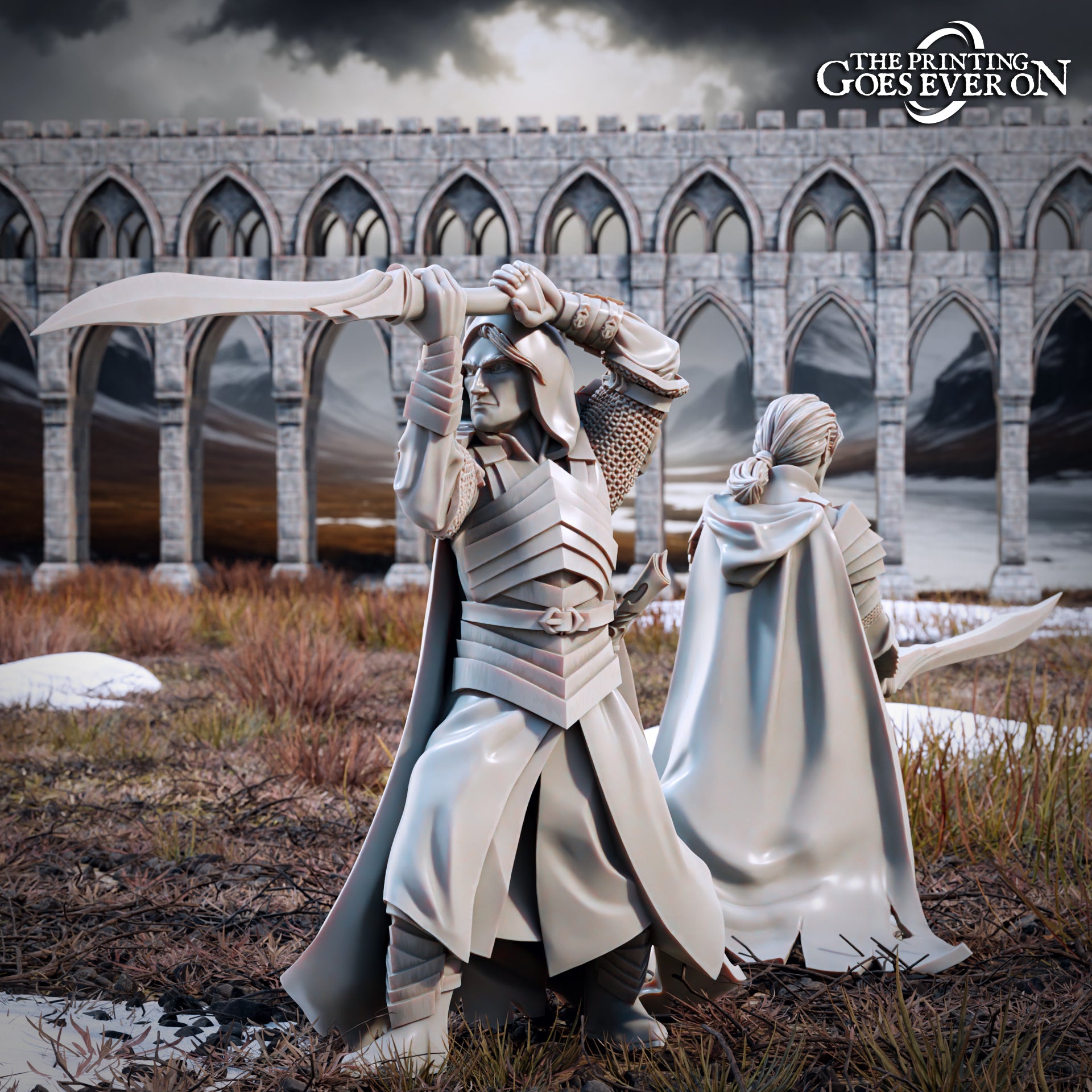 Photo de produit Tabletop 28mm The Printing Goes Ever On (TPGEO) 0 : Frères Elfes - Cavaliers et à pied : Héros courageux des Elfes