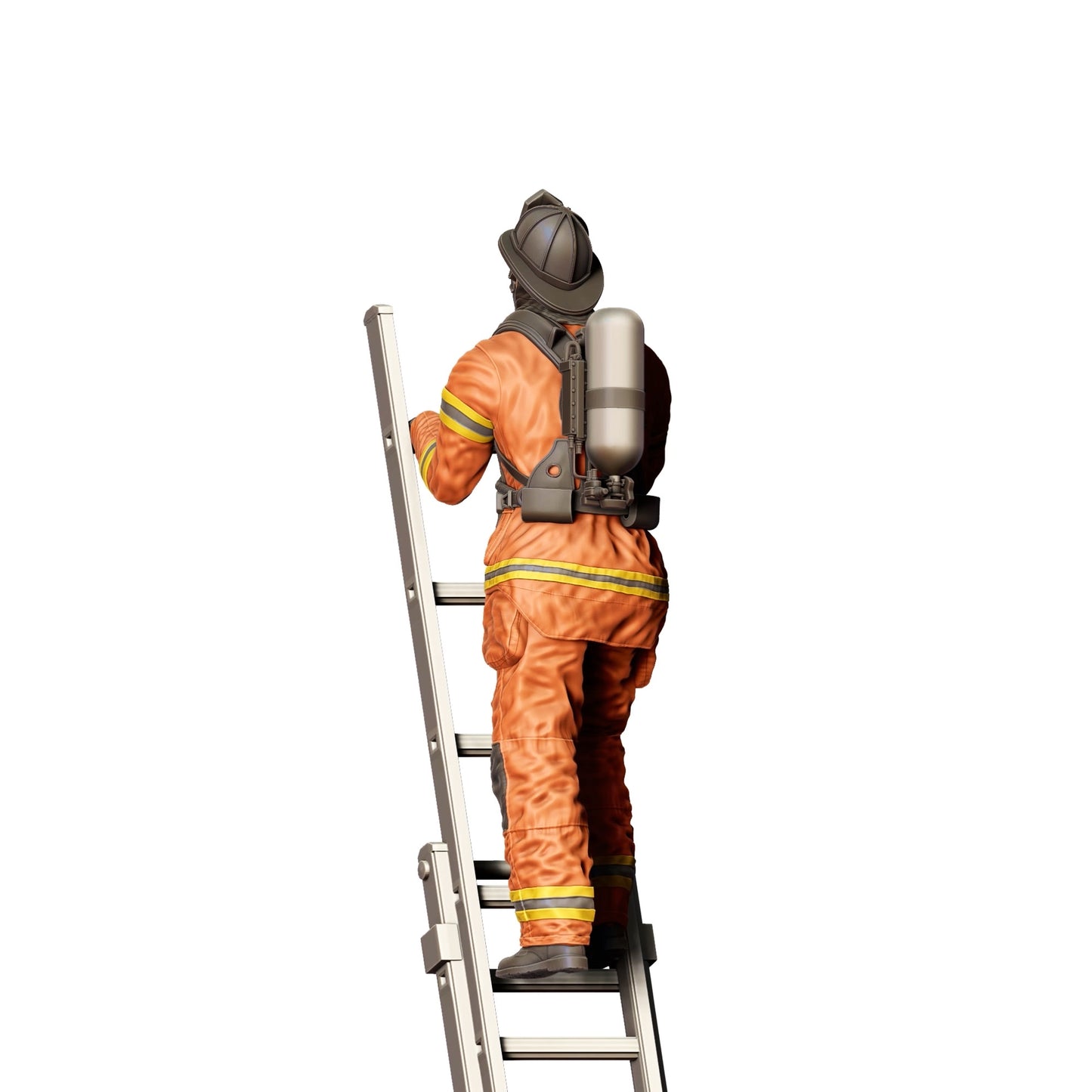 Diorama Modellbau Produktfoto 0: Feuerwehrmann Amerikanisch - Klettert Leiter hoch (Ref. Nr. 307)