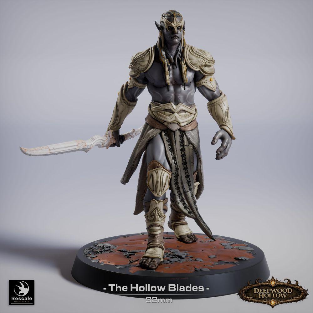 Photo du produit Tabletop 28mm Lord of the Print (LotP) 0: Tabletop Miniature : Dunkelelf Dark Elf épéiste, maître des lames, guerrier elfe marchant et duelliste avec un cimeterre orné (26_03_G14)
