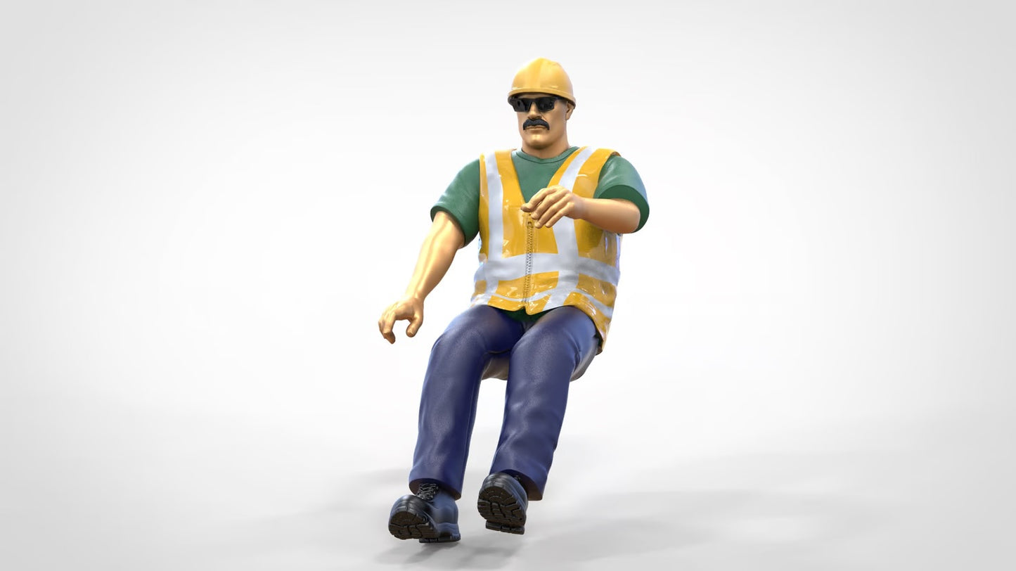 Photo du produit 0 : Conducteur de chantier - Avec casque et lunettes de soleil - Dans le véhicule