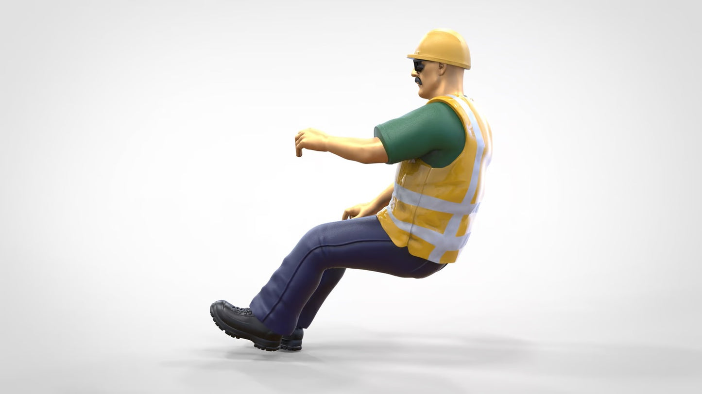 Photo du produit 0 : Conducteur de chantier - Avec casque et lunettes de soleil - Dans le véhicule