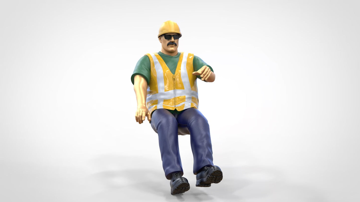 Photo du produit 0 : Conducteur de chantier - Avec casque et lunettes de soleil - Dans le véhicule