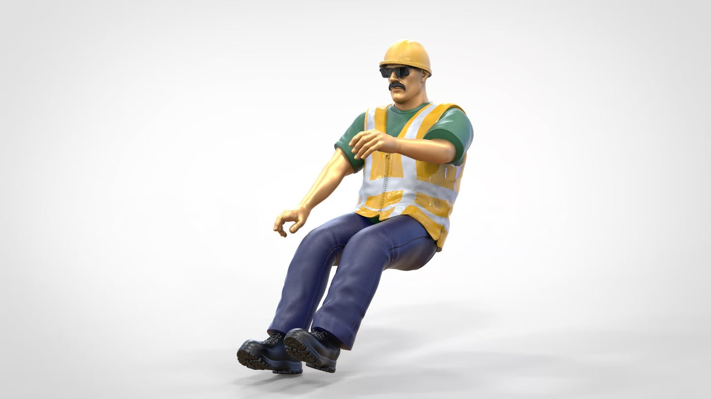 Photo du produit 0 : Conducteur de chantier - Avec casque et lunettes de soleil - Dans le véhicule