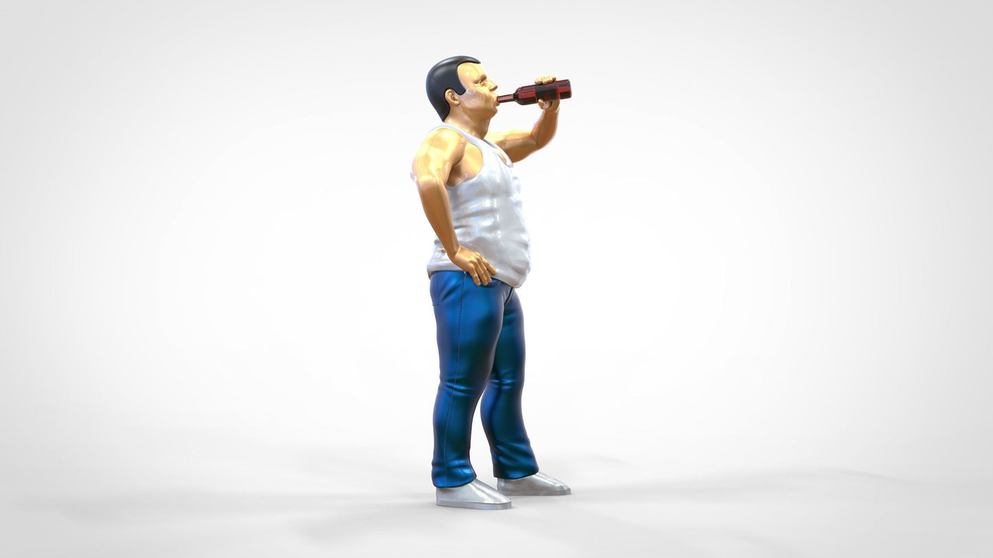 Photo du produit 0 : Homme avec une bouteille de bière et un ventre de bière