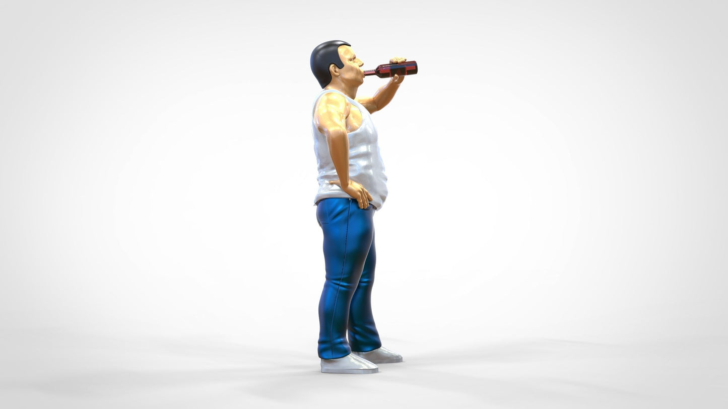 Photo du produit 0 : Homme avec une bouteille de bière et un ventre de bière