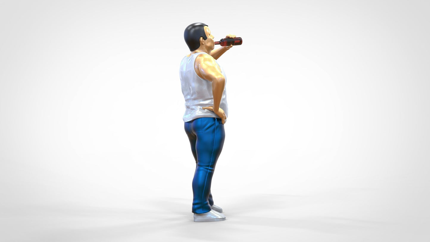 Photo du produit 0 : Homme avec une bouteille de bière et un ventre de bière