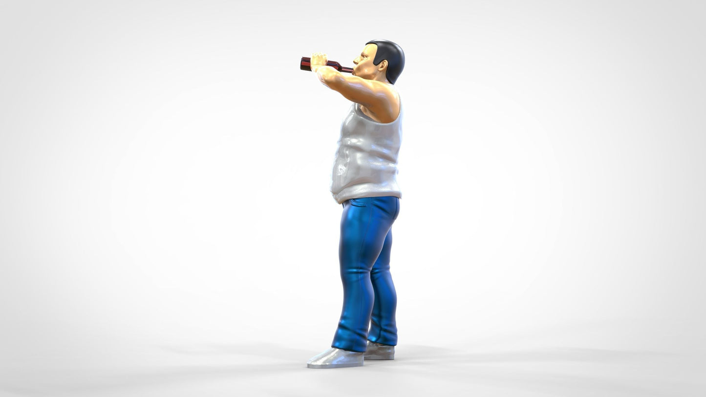 Photo du produit 0 : Homme avec une bouteille de bière et un ventre de bière