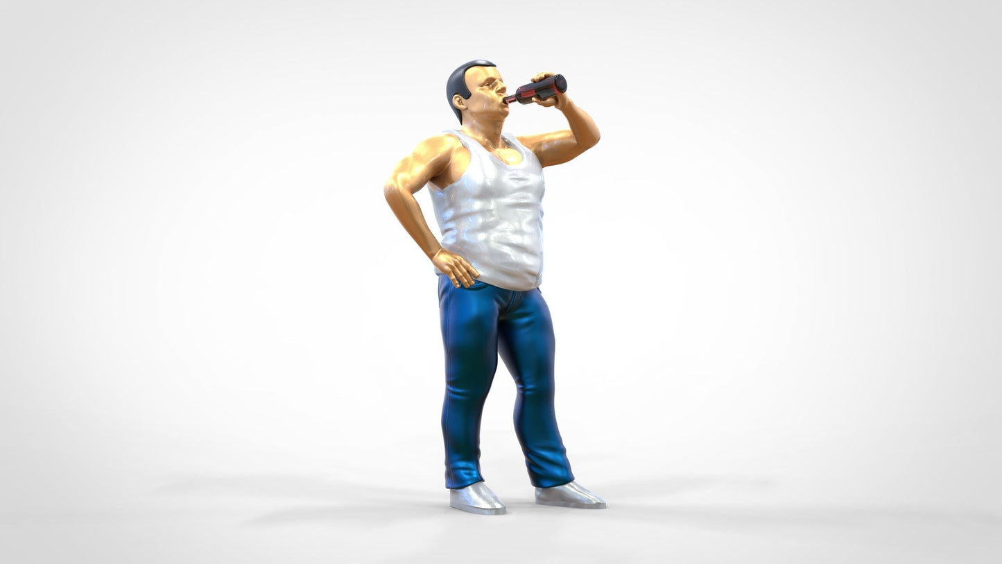 Photo du produit 0 : Homme avec une bouteille de bière et un ventre de bière