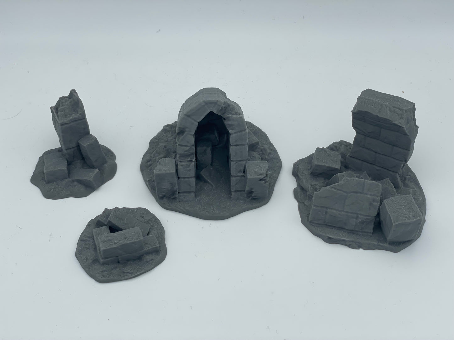 Photo du produit Tabletop 28mm The Printing Goes Ever On (TPGEO) 0 : Ruines A-D - Débris d'une ville médiévale - Restes d'un mur, gravats et tas de pierres